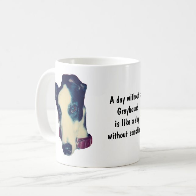 Tag ohne Windhund Niedlich Kaffeetasse (Vorderseite Links)