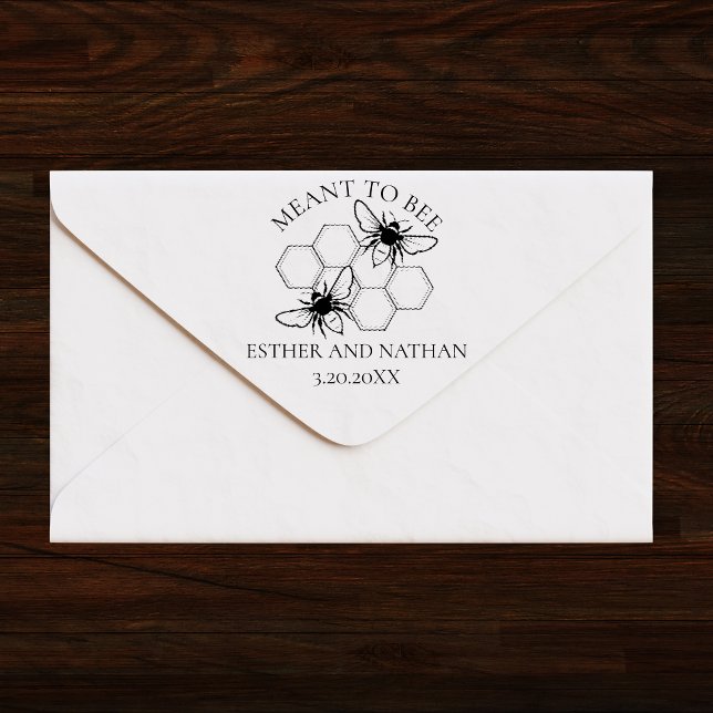 Tag "personalisiert Meant to Biene"-Gastgeschenk H Permastempel (Meant to Bee Wedding Favor Tag Self-inking Stamp)