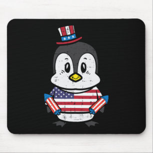 Tag Pinguin 4. Juli Amerika Kleinkinder Kinder Kin Mousepad