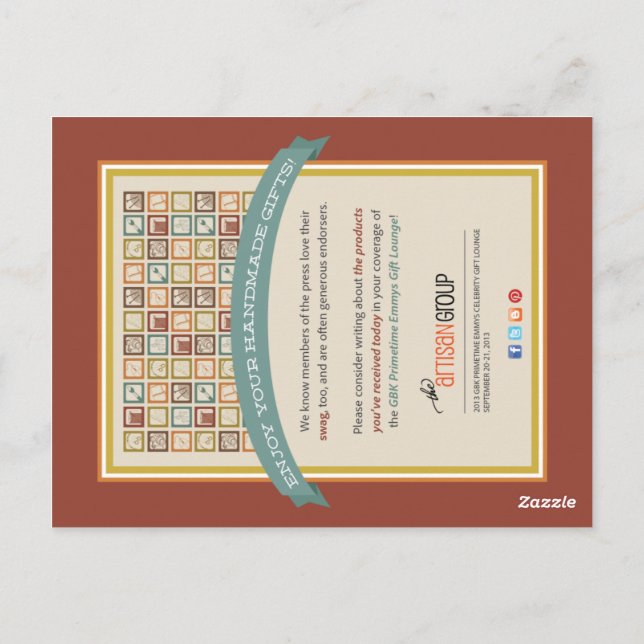 TAG Primetime Emmys Pressepostkarte Postkarte (Rückseite)