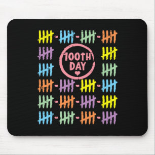 Tag Rainbow Lines Tally markiert 100 Tage der Schu Mousepad