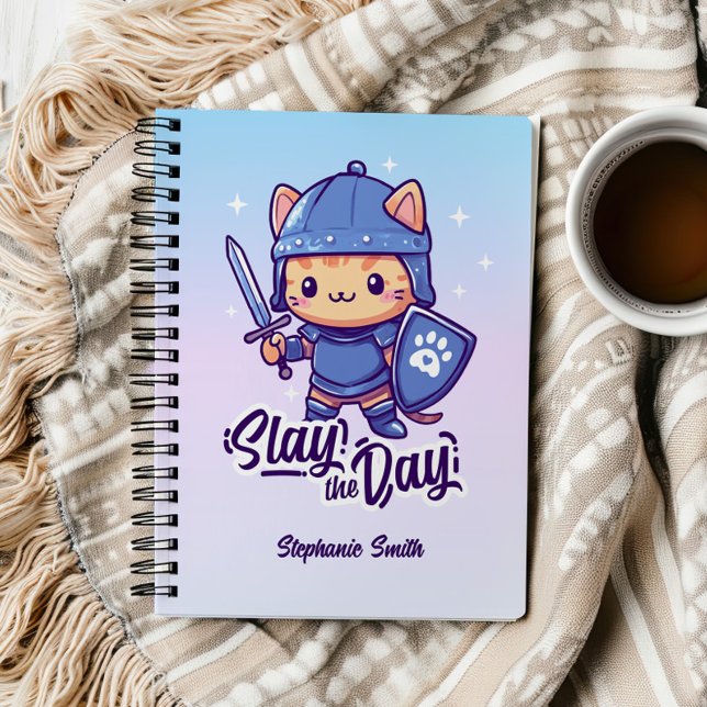 Tag sagen notizblock (Unleash your creativity and confidence with our "Slay the Day Away" notebook! 💖)