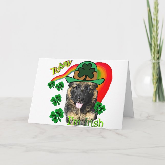 Tag Schäferhund-St. Patricks Karte (Vorderseite)