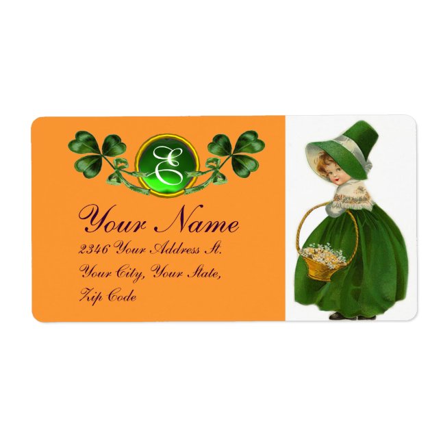 TAG ST. PATRICK - IRISCHES MÄDCHEN UND KLEEBLÄTTER (Vorne)