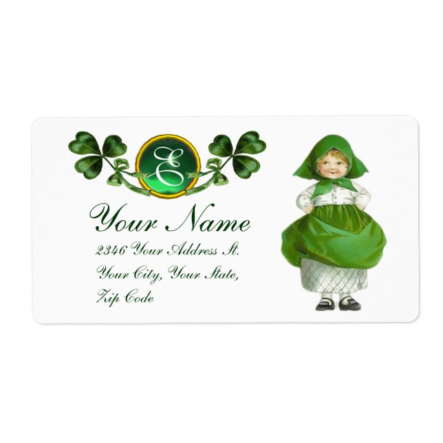 TAG ST. PATRICK - IRISCHES MÄDCHEN UND KLEEBLÄTTER (Vorne)
