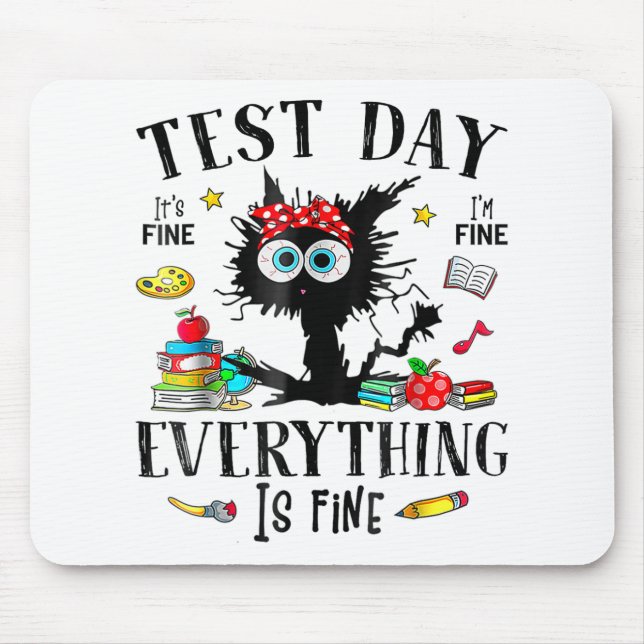 Tag Stresste Lehrer & Amp; Schüler testen lustig Mousepad (Vorne)