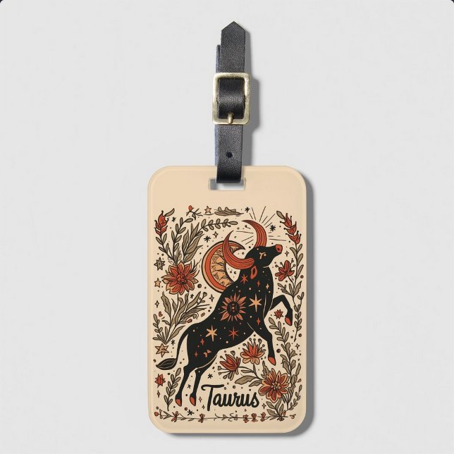 Tag Taurus Celestial Zodiac Art Gepäckanhänger (Von Creator hochgeladen)