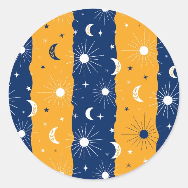 Tag und Nacht 2 Runder Aufkleber (Vorderseite)