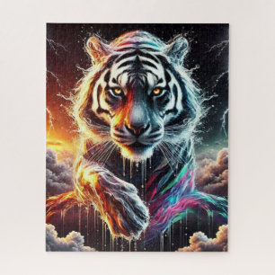 Tag und Nacht Weißer Tiger Puzzle