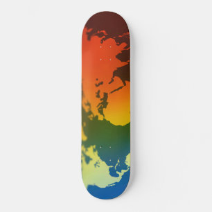 Tag und Nacht Weltkarte Skateboard