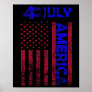 Tag USA Flag 4. Juli Happy Funny Flag Poster