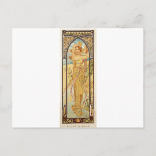 Tag von Alphonse Mucha Postkarte