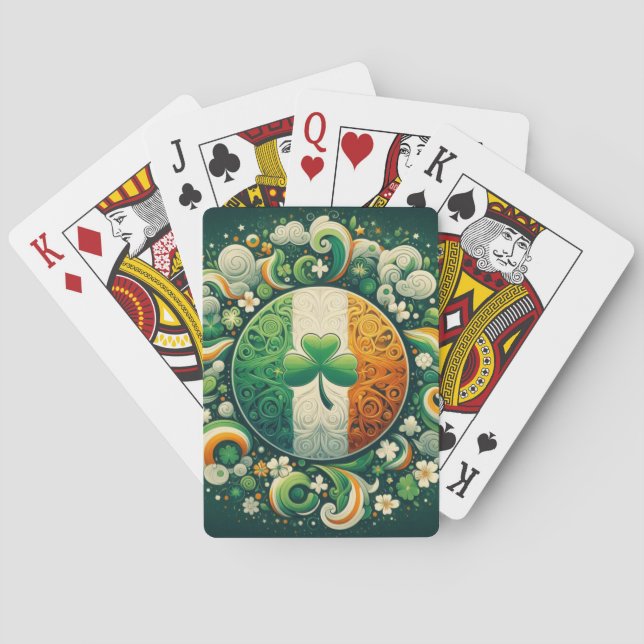 Tag von Saint Patrick/Irland/Irland Spielkarten (Rückseite)