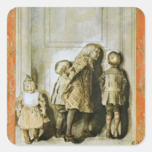 Tag vor Weihnachten Quadratischer Aufkleber