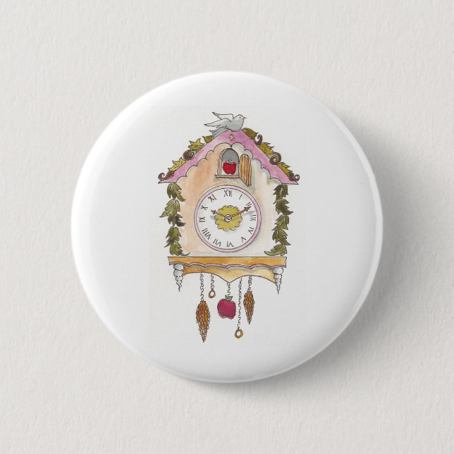 Tag zweiundfünfzig - Kuckucksuhr Button (Vorderseite)