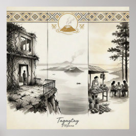 Tagaytay - Ein Grat Drei Momente Sumi-e Poster