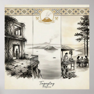 Tagaytay - Ein Grat Drei Momente Sumi-e Poster
