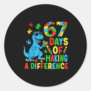 Tage, an denen man einen Unterschied macht Dinosau Runder Aufkleber