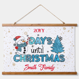 Tage bis Weihnachten anpassen Wandteppich Mit Holzrahmen