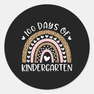 Tage der Kindergartenlehrerin Rainbow Le Runder Aufkleber