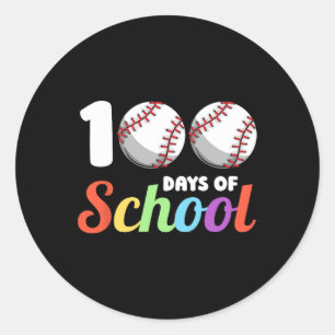 Tage der Schule Baseball 100. Tag Schüler Jungs Gi Runder Aufkleber