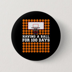 Tage der Schule Basketball 100 Tage Ballen Geschen Button