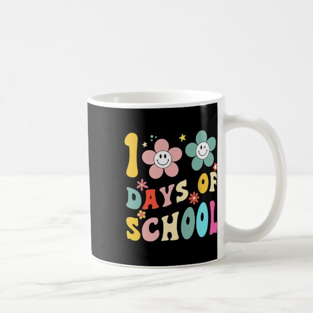 Tage der Schule Groovy 100. Schullehrer Kind Kaffeetasse (Rechts)