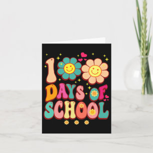 Tage der Schule Groovy Retro 100. Lehrer Niedlich Karte