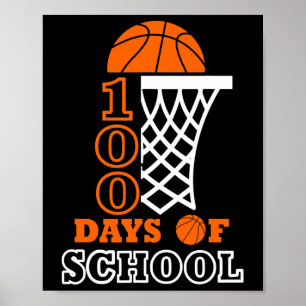 Tage der Schule Kinder Basketball 100. Schultag Poster