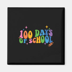 Tage der Schule Retro Groovy 100. Tag der Schule Magnet