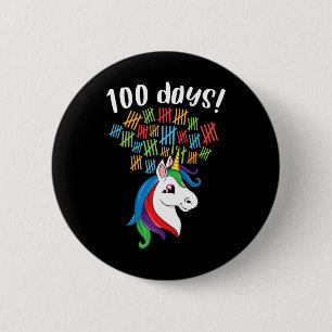 Tage der Schulkostüme Girl Kind Einhorn Regenbogen Button