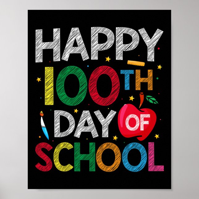 Tage der Schullehrer und Kinder glücklich 100. Poster (Vorne)