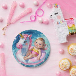 Tage der Schwimmbecken Pappteller