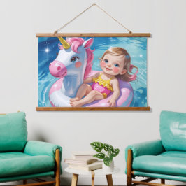 Tage der Schwimmbecken Wandteppich Mit Holzrahmen