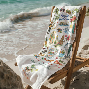 Tage der Sonne und des Meeres Monogramm Puerto V Strandtuch