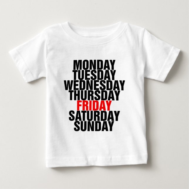 Tage der Woche Baby T-shirt (Vorderseite)