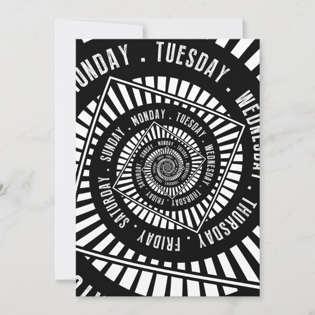 Tage der Woche Feiertagskarte (Vorderseite)