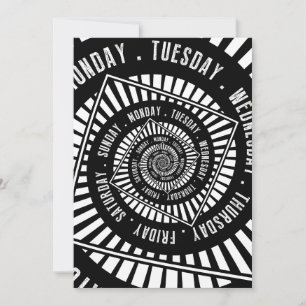 Tage der Woche Feiertagskarte