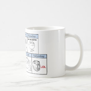 Tage der Woche Memes Kaffeetasse
