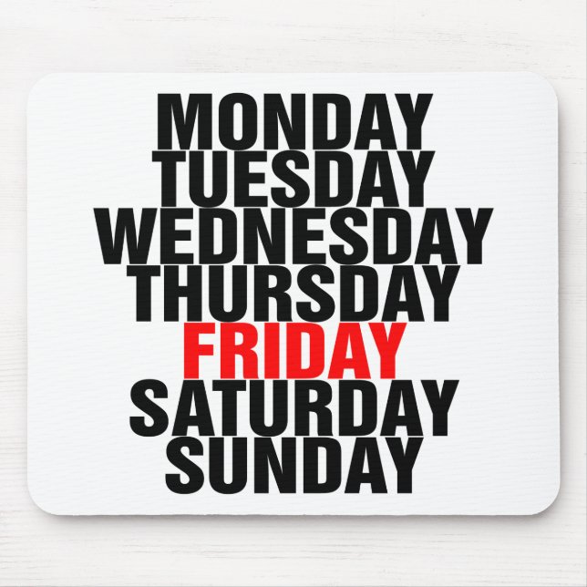 Tage der Woche Mousepad (Vorne)