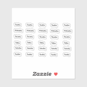 Tage der Woche Sticker für den Pinsel