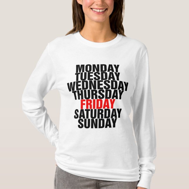 Tage der Woche T-Shirt (Vorderseite)