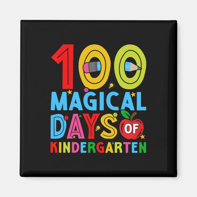 Tage des Kindergartens glücklich 100. Schultag Magnet (Vorne)
