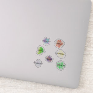 Tage des Week Planer Sticker Wasserfarbe