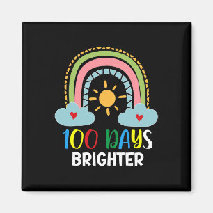 Tage Hellerer 100. Schultag Rosa Regenbogen Magnet