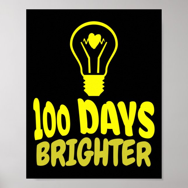Tage Helleres Glück 100 Tage Schuljunge Mädchen Poster (Vorne)