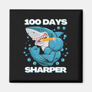 Tage Sharper Shark Spaß 100 Tage der Schule Magnet