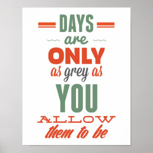Tage sind! Vintage-Typografie Inspirierendes Poste Poster