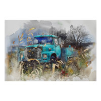 Tage vergangen, Vintager Lieferwagen LKW, Aquamari