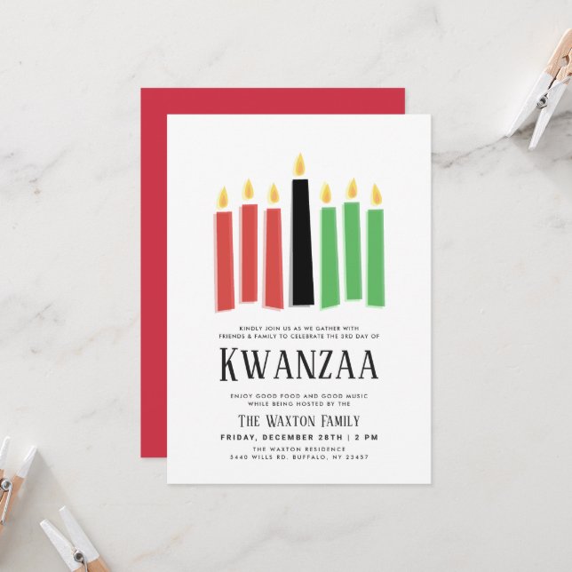 Tage von Kwanzaa | Party Ansammlung Einladung (Vorderseite/Rückseite Beispiel)